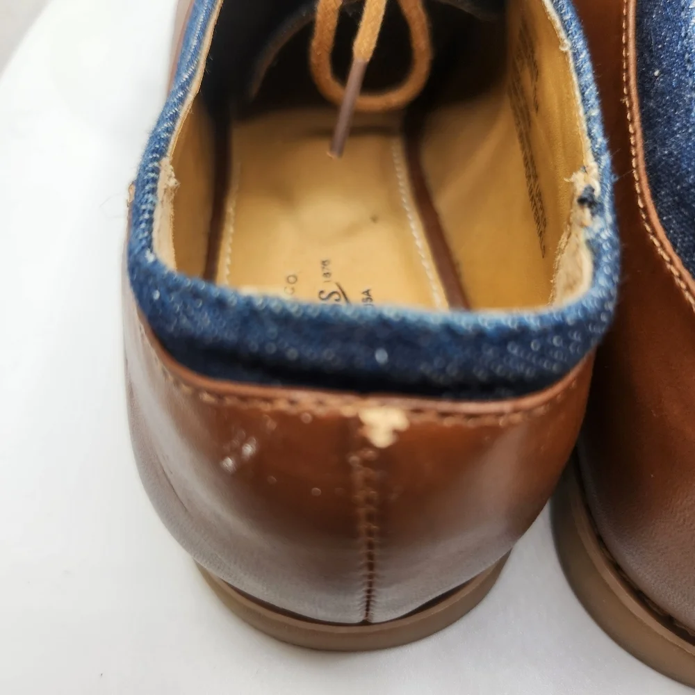G.H. Bass And Co. Women Size 7.5 Dixie Denim And‎ Brown Trim Oxford Shoes Career